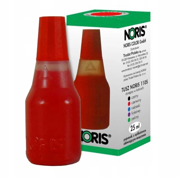 Tusz do pieczątek bezolejowy Noris 110s 25 ml czerwony | biuroweokazje.pl | Zamów teraz!