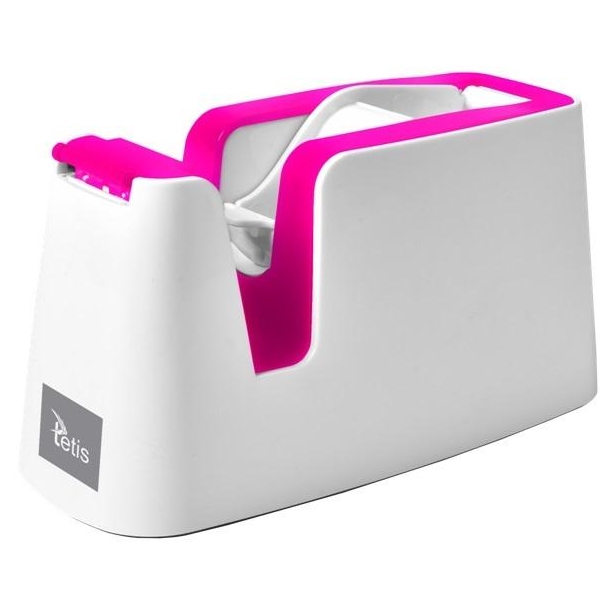 Podajnik do taśm Tetis bp011 biało-różowy | biuroweokazje.pl | Zamów korzystnie!