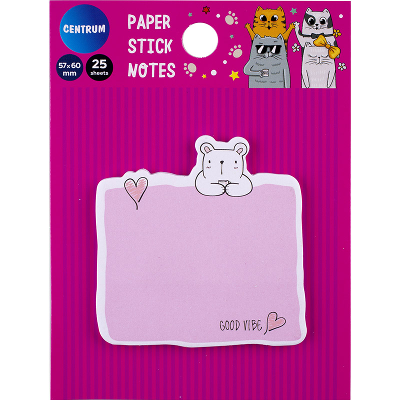 Karteczki samoprzylepne kotki 57x60 mm zestaw 25 sztuk. | biuroweokazje.pl | Kliknij i kup!