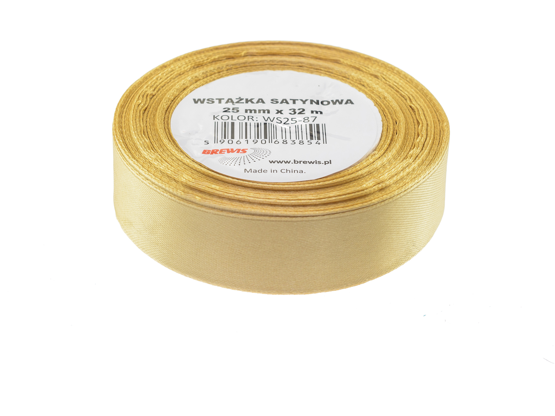 Wstążka Brewis satynowa 25 mm 32 m złoty | biuroweokazje.pl | Zamów już dziś!