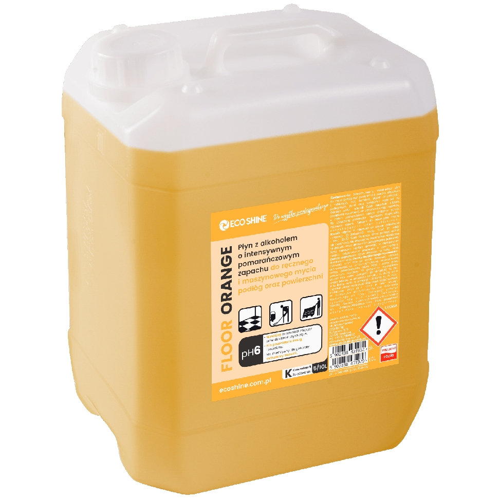 Eco Shine floor orange 5 l niskopieniący płyn z alkoholem do bieżącego maszynowego mycia | biuroweokazje.pl | Zamów od ręki!