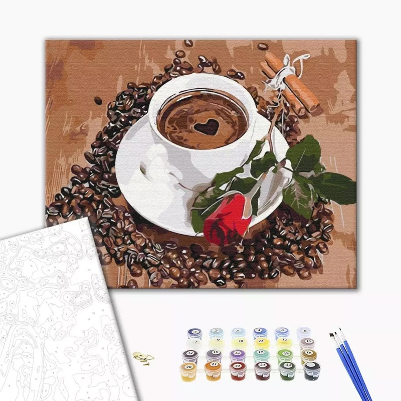 Malowanie po numerach Brushme 40 x 50 cm kawa z odrobiną romansu | biuroweokazje.pl | Zamów korzystnie!