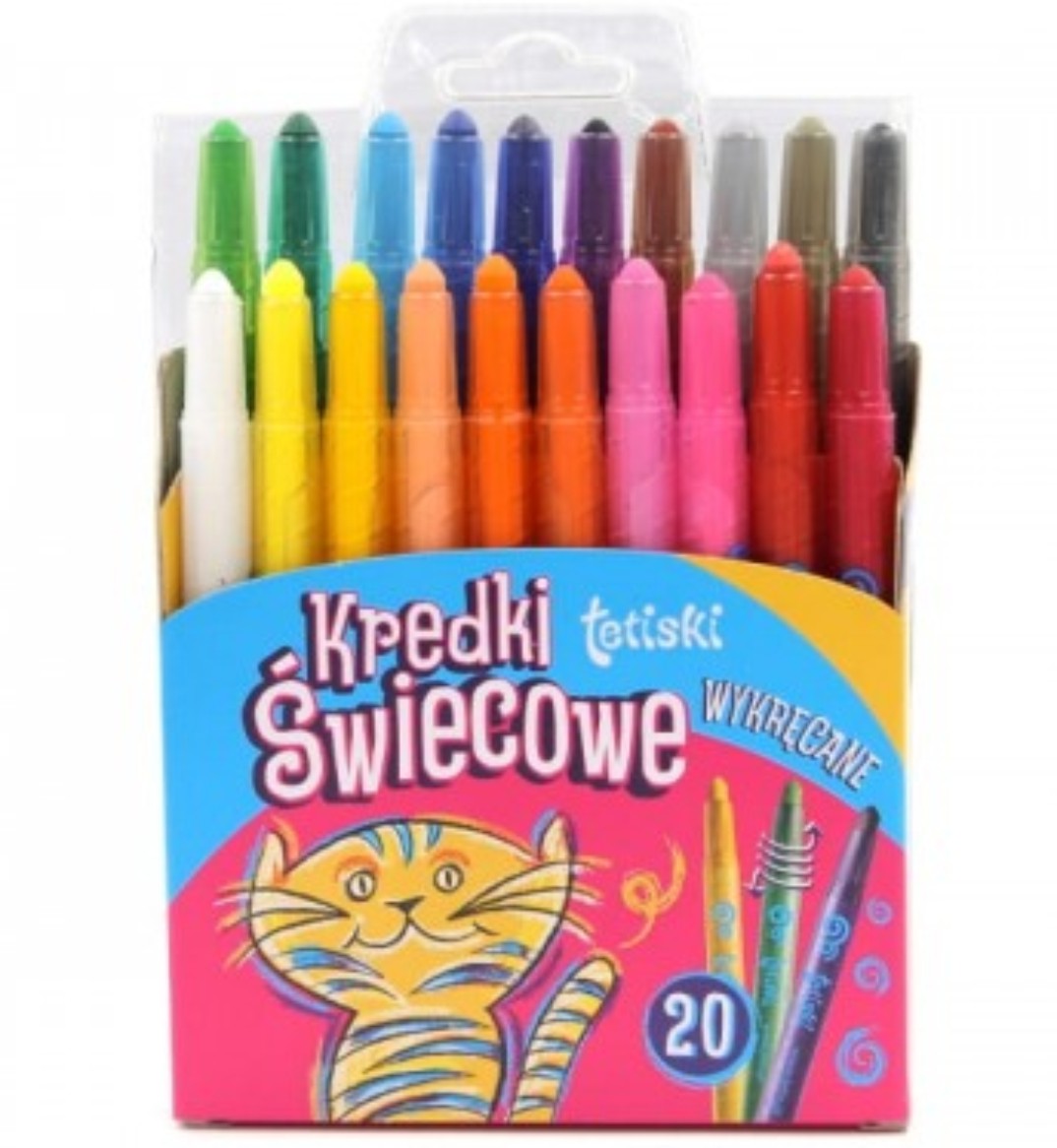 Kredki świecowe 20 kolorów Tetiski wykręcane | biuroweokazje.pl | Kup bez ryzyka!