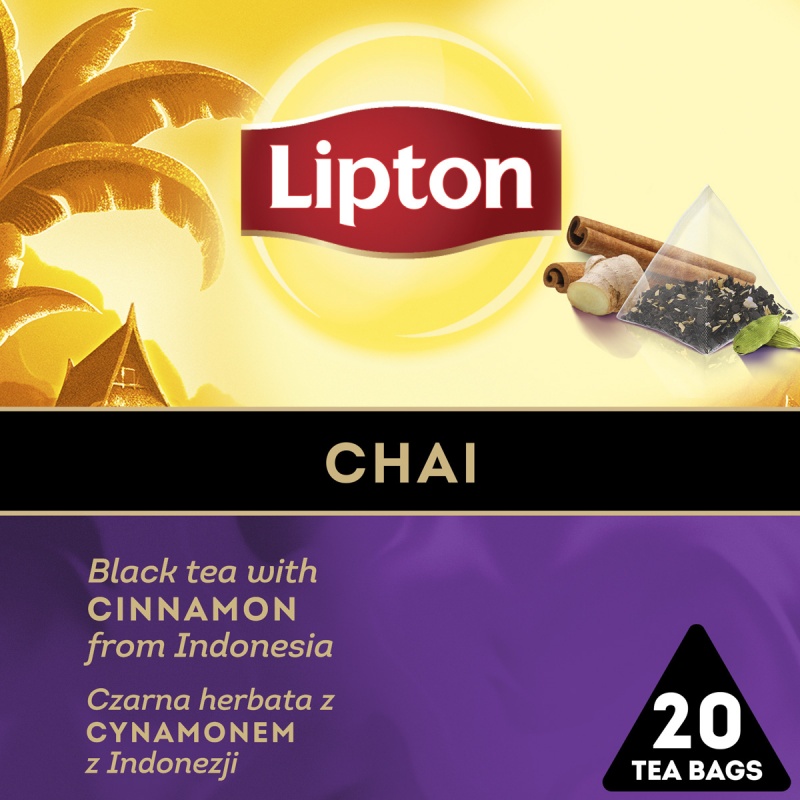 Herbata czarna Lipton Discovery Collection piramidki Chai z cynamonem 20 torebek | biuroweokazje.pl | Wybierz hit!