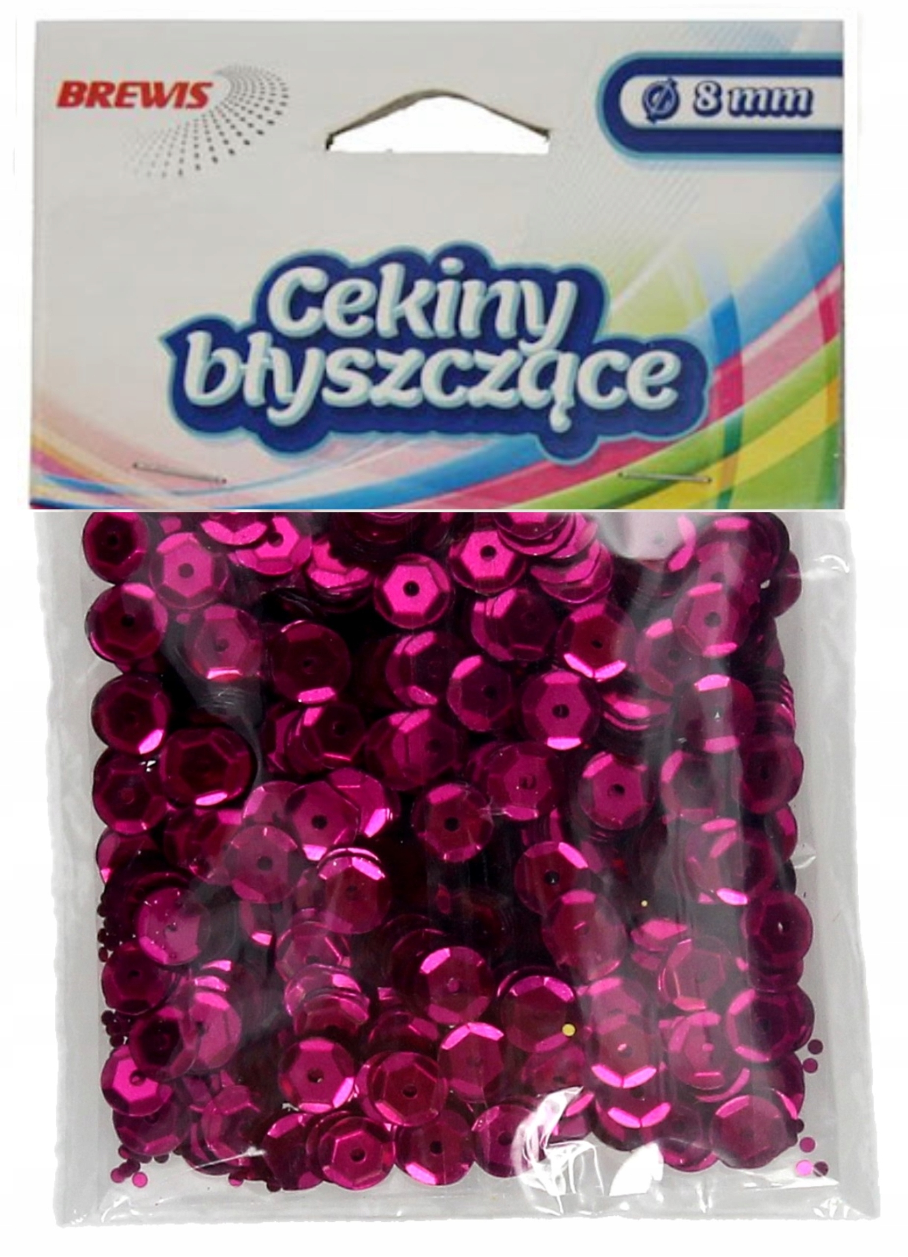 Cekiny błyszczące 8mm 10g B130 różowe | biuroweokazje.pl | Dołącz do zadowolonych klientów