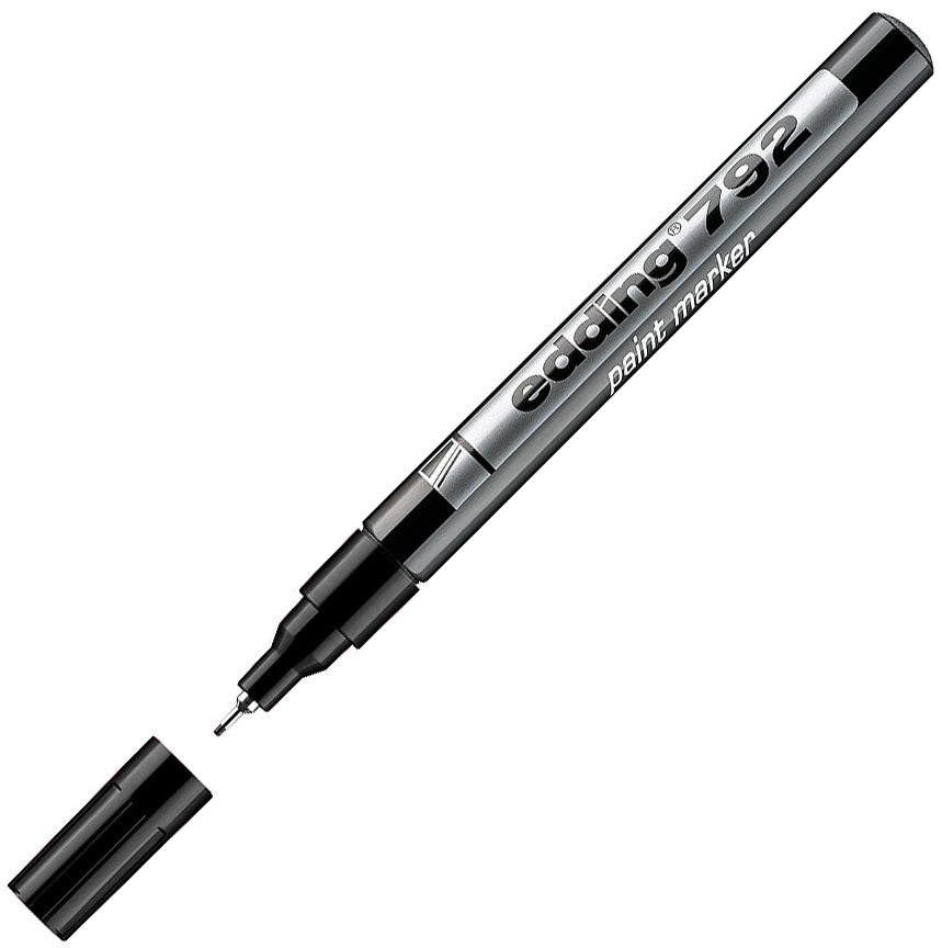 Marker olejowy Edding 792 cienki czarny | biuroweokazje.pl | Zamów online!