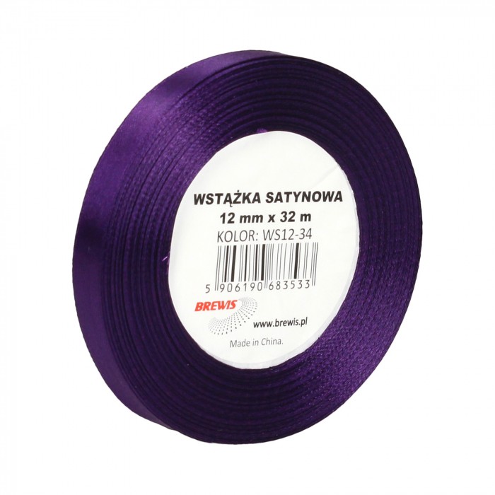 Wstążka satynowa Brewis 12 mm fioletowy | biuroweokazje.pl | Kup bez ryzyka!