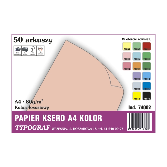 Papier ksero A4 łososiowy 80 g/50ark | biuroweokazje.pl | Weź zanim zniknie!