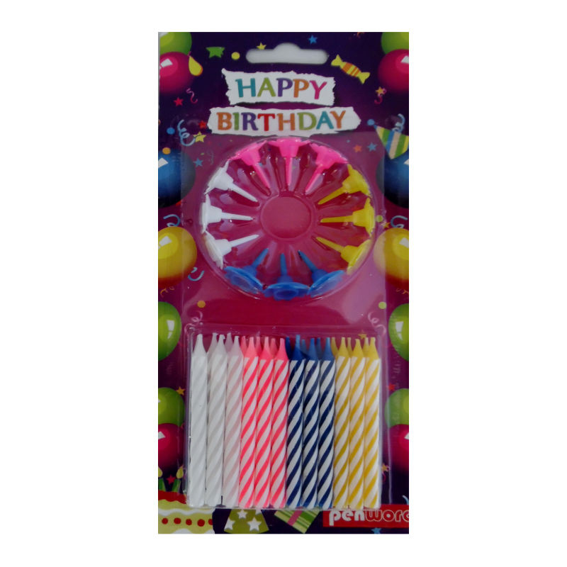 Świeczki urodzinowe kolorowe zestaw 24 sztuk. | biuroweokazje.pl | Postaw na jakość!