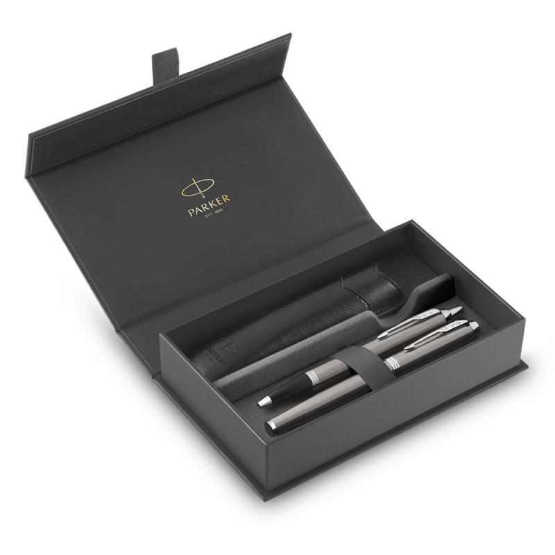 Zestaw prezentowy Parker pióro wieczne + długopis IM Stainless Steel CT | biuroweokazje.pl | Zamów taniej!