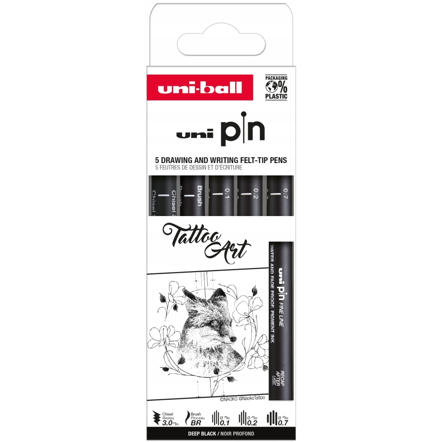 Zestaw cienkopisów kreślarskich Pin 200 Uni 5 sztuk Tattoo | biuroweokazje.pl | Zamów od ręki!