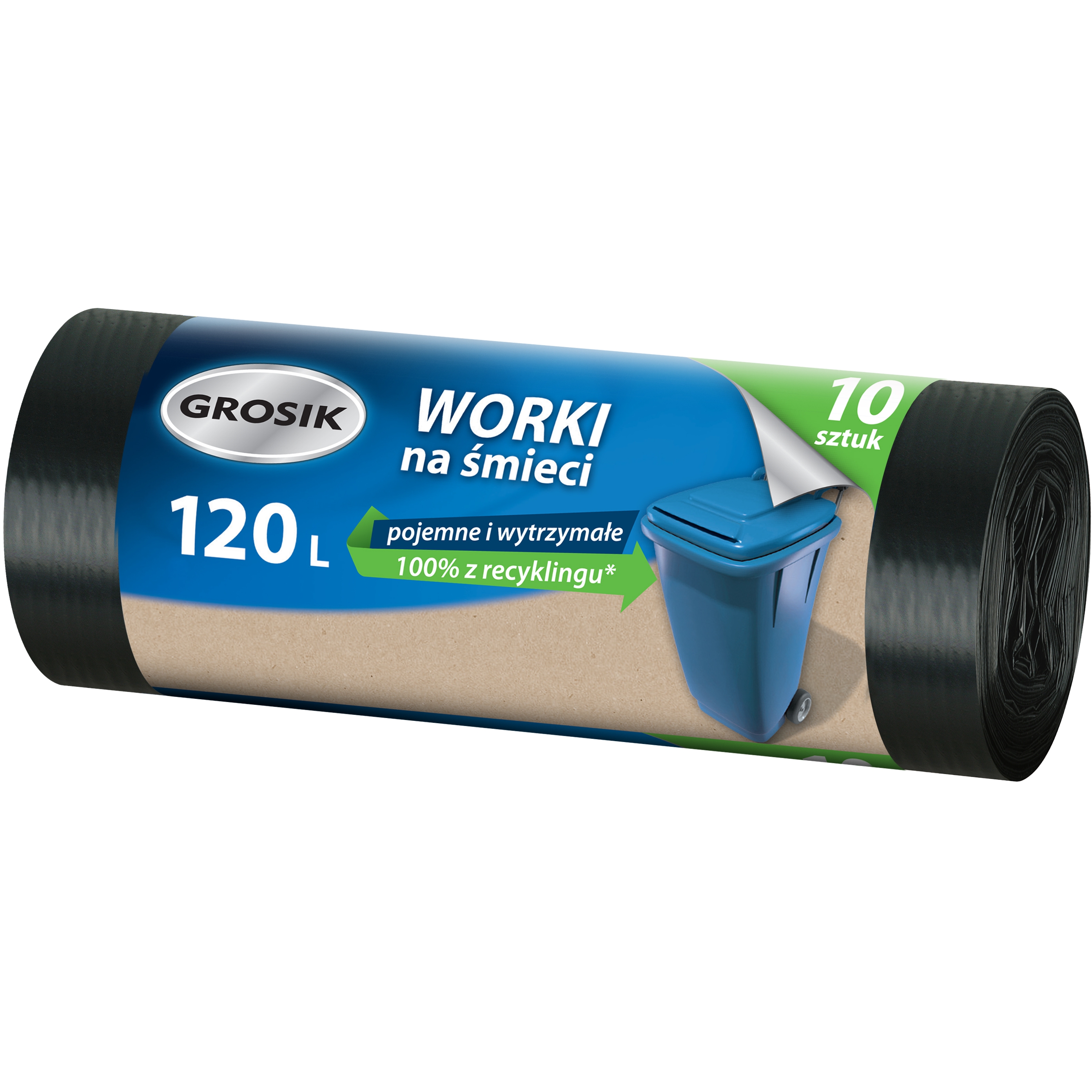 Worki na śmieci ld czarne Grosik 120 l zestaw 10 sztuk. | biuroweokazje.pl | Skorzystaj dziś!