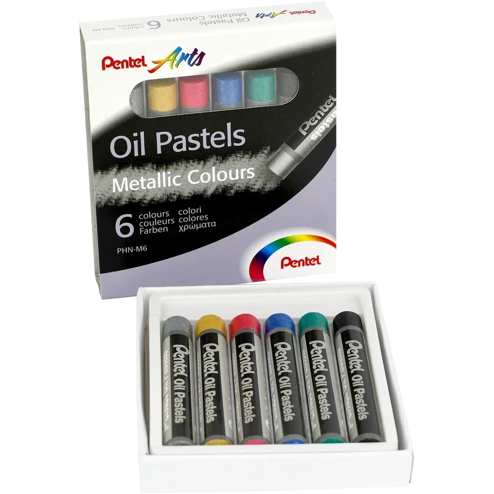 Pastele olejne metaliczne 6 kolorów Pentel | biuroweokazje.pl | Weź okazję!