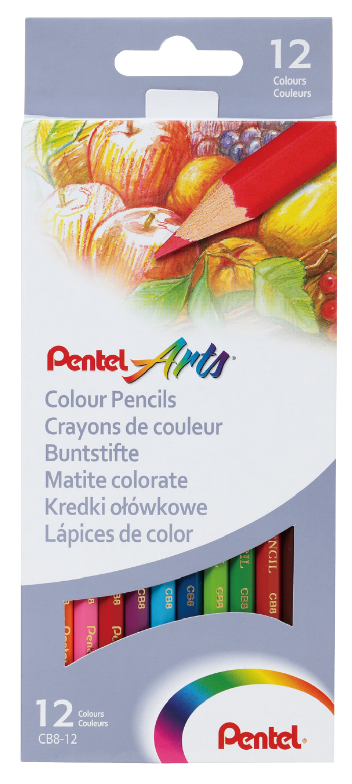 Kredki ołówkowe 12 kolorów Pentel cb8 | biuroweokazje.pl | Kup online!