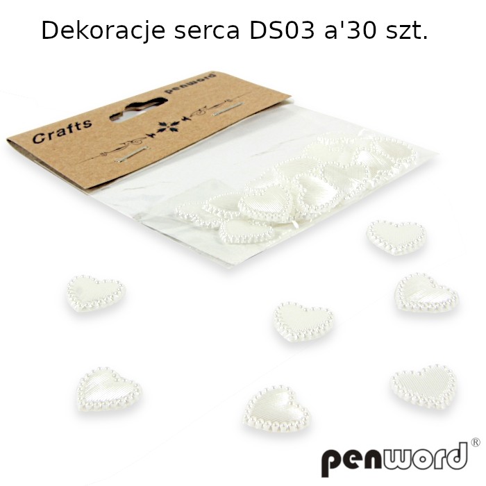 Dekoracjyjne naklejki dżety serca białe 30 szt. | biuroweokazje.pl | Sprawdź dlaczego warto