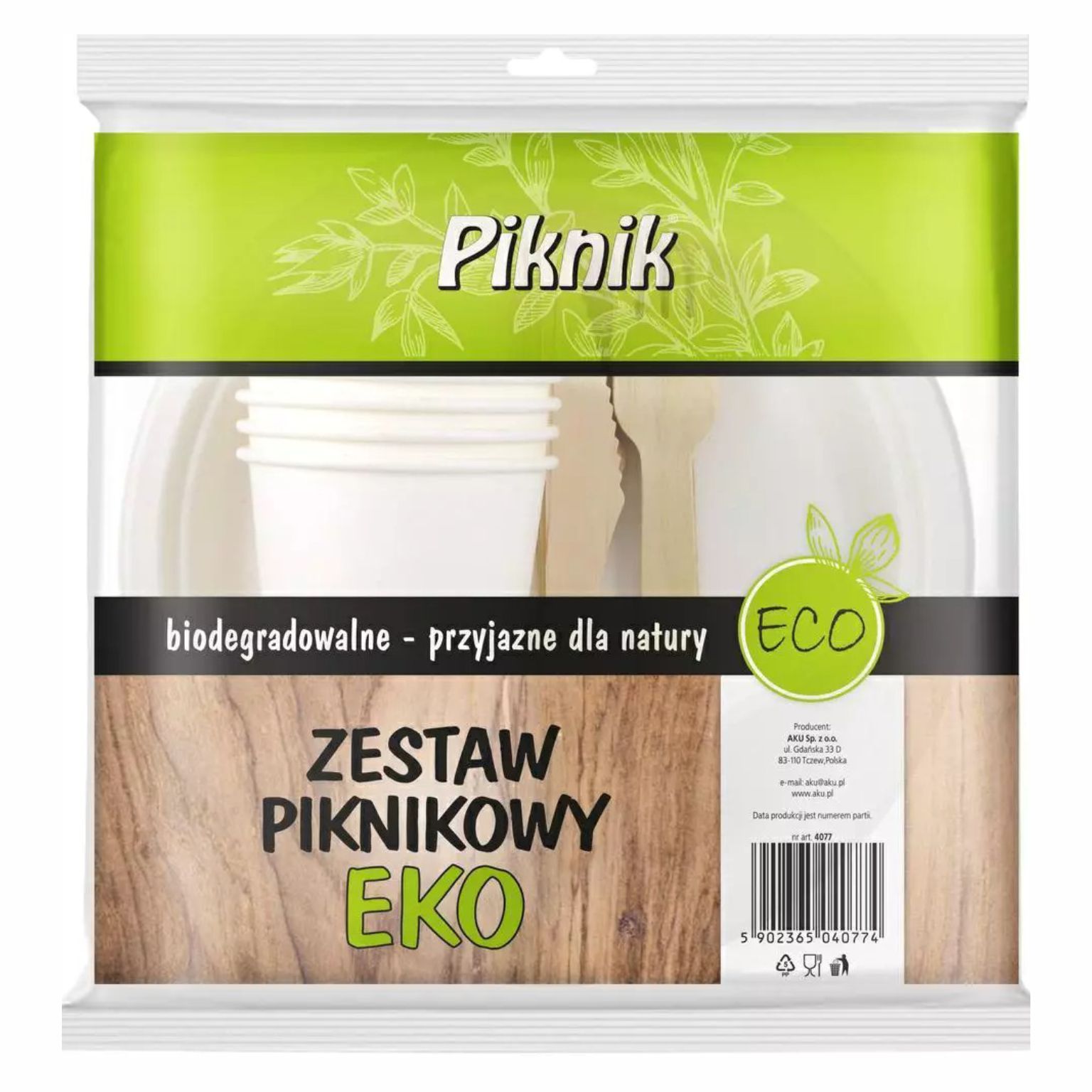 Zestaw piknikowy eko 16 sztuk. (4xtalerz, 4x kubek z pulpy, 4x widelec, 4x nóż) Piknik | biuroweokazje.pl | Kup w sekundę!