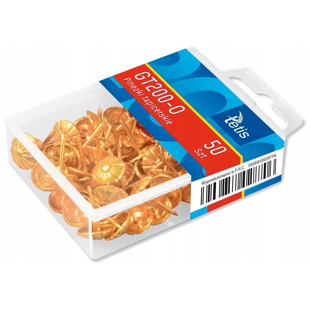 Pinezki tapicerskie złote zestaw 50 sztuk | biuroweokazje.pl | Kliknij i kup!