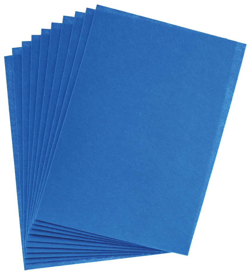 Filc dekoracyjny A4 1 mm niebieski zestaw 10 sztuk | biuroweokazje.pl | Kup sprytnie!