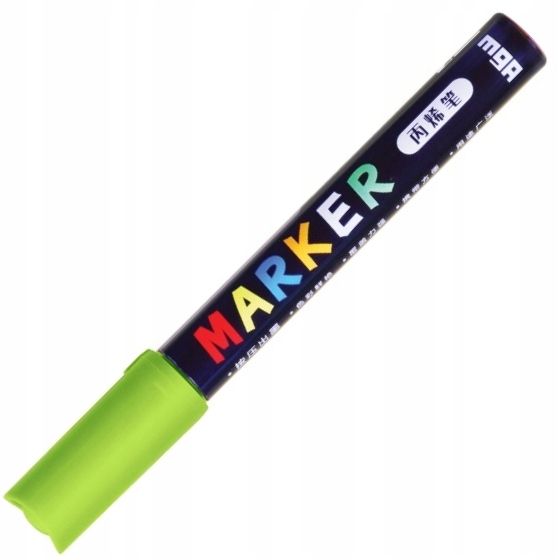 Marker akrylowy mg 1-2 mm zielony żółtawy | biuroweokazje.pl | Wybierz i kup!