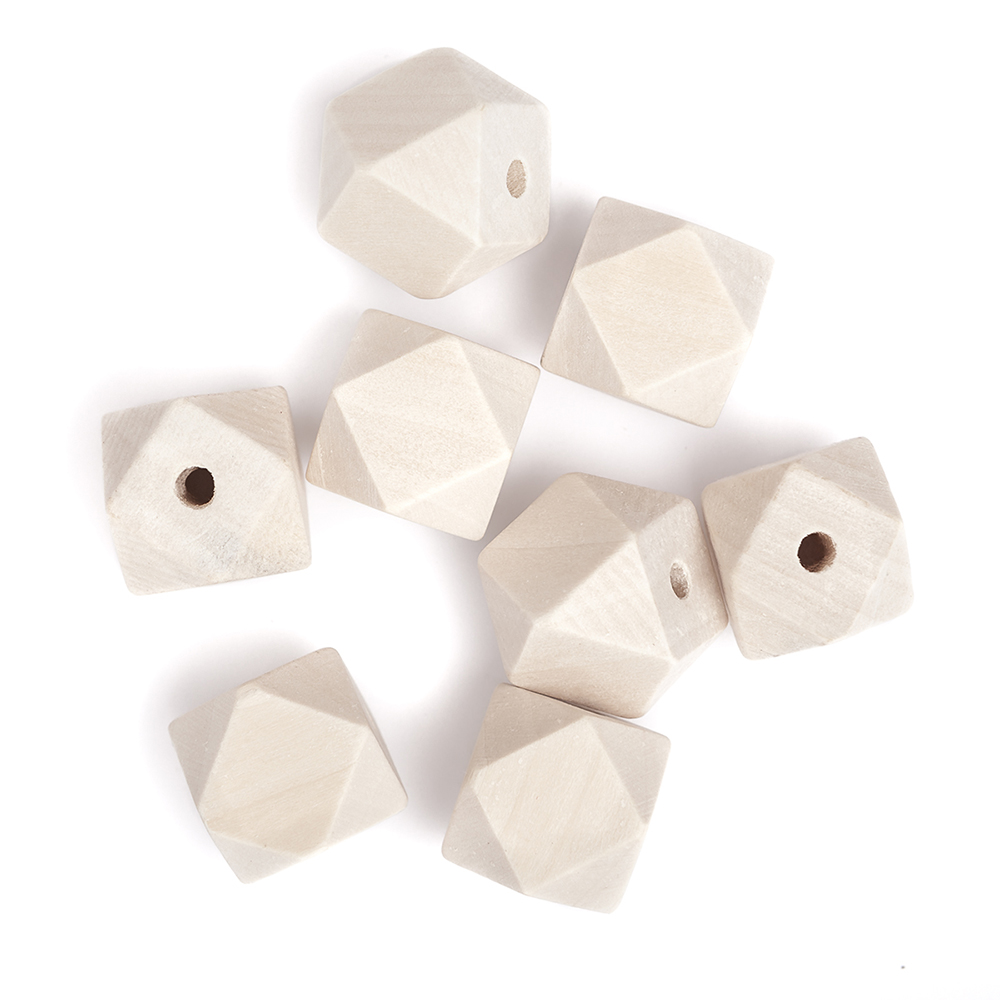 Drewniane koraliki, geometryczne 20 mm, zestaw 8 sztuk. | biuroweokazje.pl | Wybierz hit!