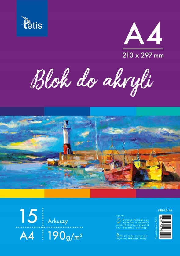 Blok do akryli A4 190g/15k Tetis | biuroweokazje.pl | Zobacz i zamów