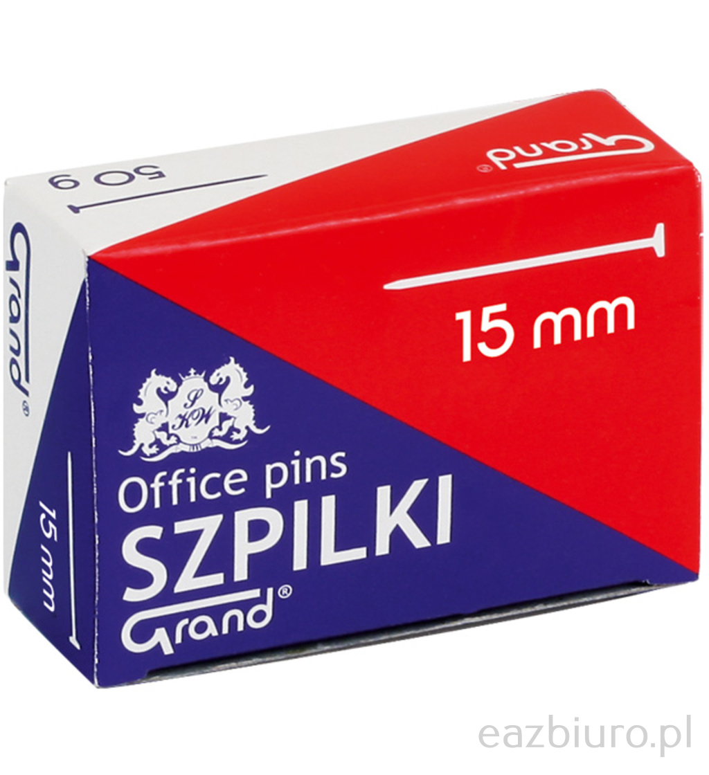 Szpilki krótkie 15 mm - 50 g Grand | biuroweokazje.pl | Zamów błyskawicznie!