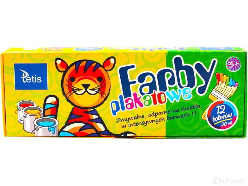 Farby plakatowe Tetis 12x20 ml | biuroweokazje.pl | Kup taniej!