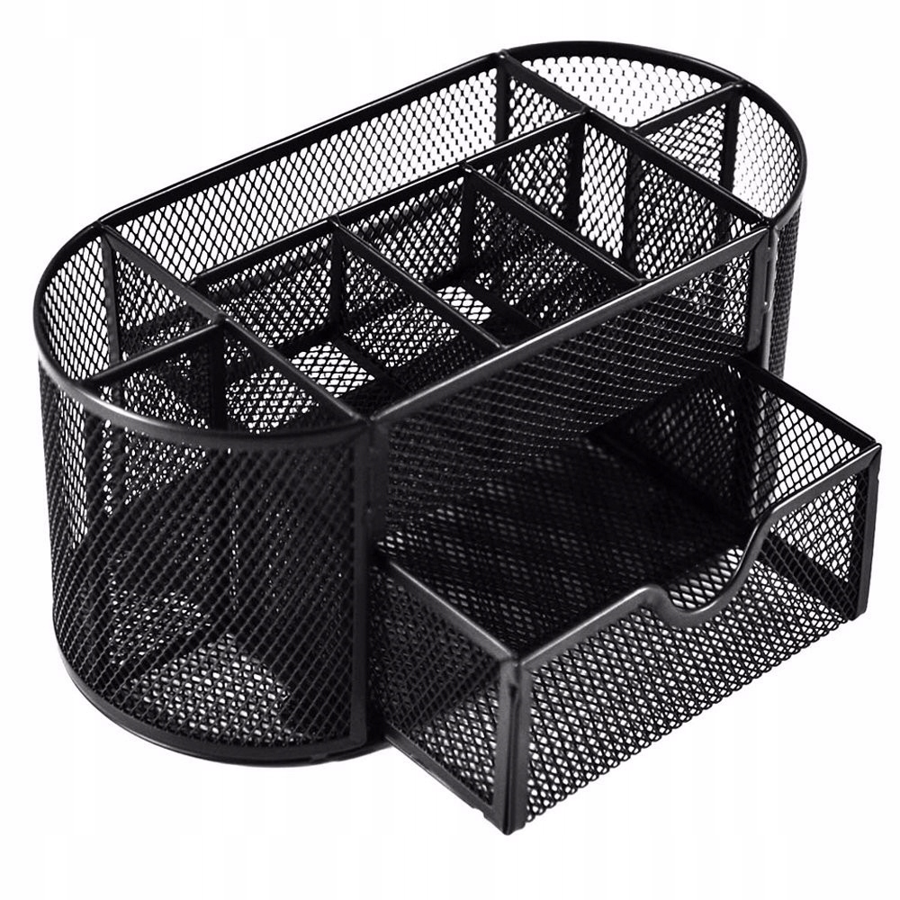 Przybornik na biurko 8 komor z szufladką czarny | biuroweokazje.pl | Zamów od ręki!