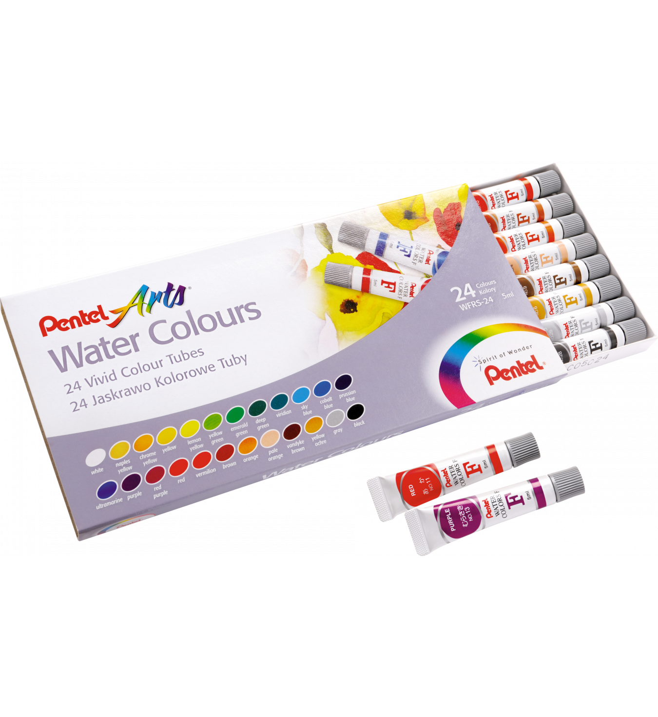 Akwarele w tubach Pentel wfrs 24 kolory | biuroweokazje.pl | Skorzystaj z wyjątkowej oferty