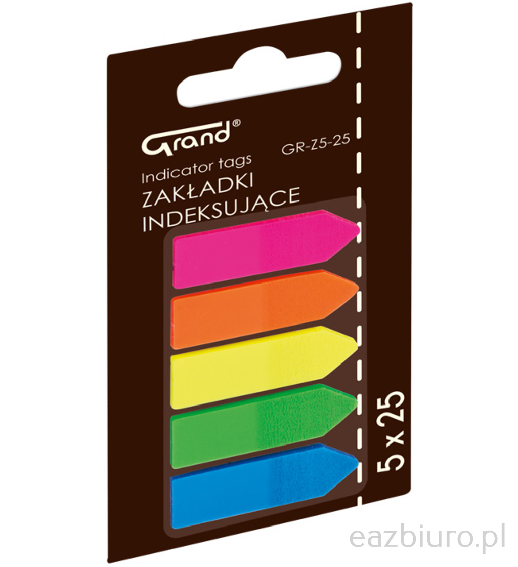 Notatnik indeksujący Grand strzałki 5 x 25 film | biuroweokazje.pl | Zamów wygodnie!