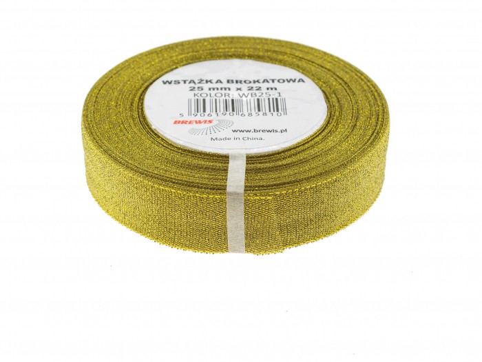 Wstążka brokatowa Brewis 25 mm x 22 m złoty | biuroweokazje.pl | Sprawdź cenę!