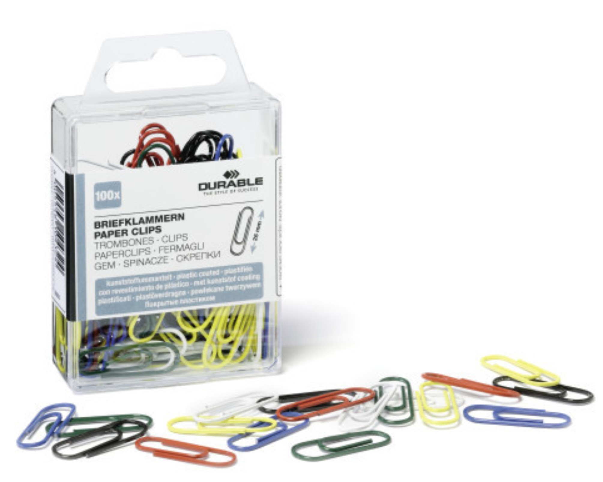 Spinacze 26 mm kolorowe zestaw 100 sztuk Durable | biuroweokazje.pl | Zamów od ręki!
