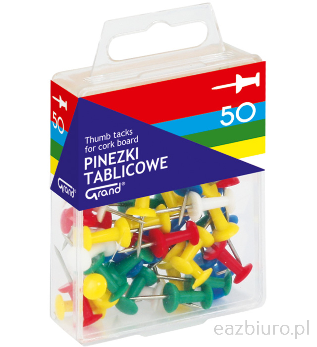 Pinezki Grand tablicowe opakowanie - zestaw 50 sztuk t4 | biuroweokazje.pl | Wybierz najlepsze!