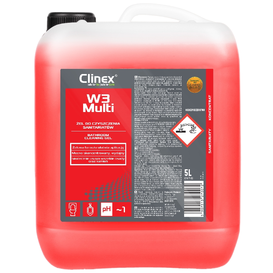 Clinex w3 multi do mycia odkamieniania łazienek 5l | biuroweokazje.pl | Postaw na jakość