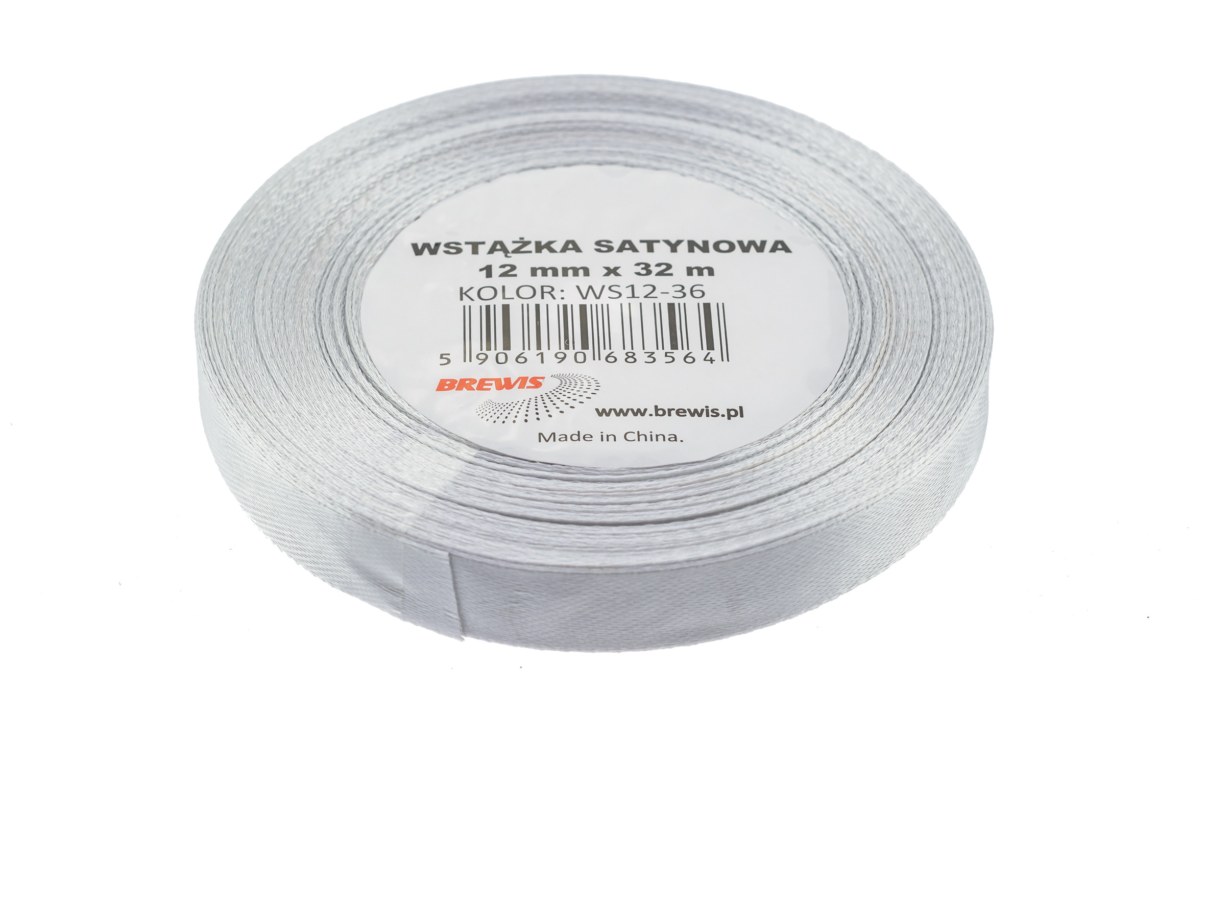 Wstążka Brewis satynowa 12 mm 32 m srebrny | biuroweokazje.pl | Zamów wygodnie!
