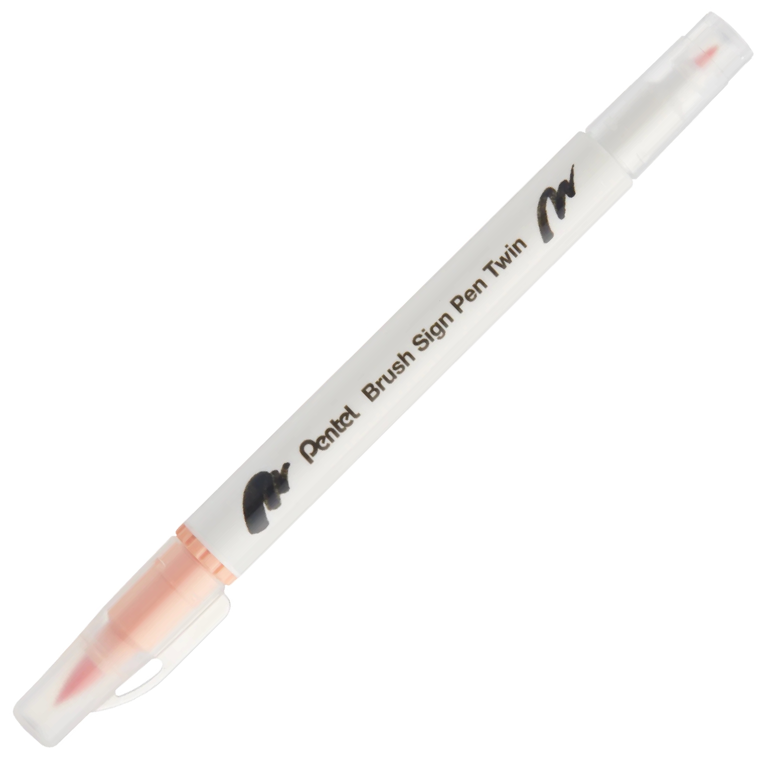 Dwustronny pisak pędzelkowy do kaligrafii brush sign pen twin Pentel jasnopomarańczowy | biuroweokazje.pl | Kup w sekundę!