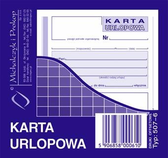 Druk karta urlopowa A7 M&P do biura | biuroweokazje.pl | Skorzystaj z rabatu!