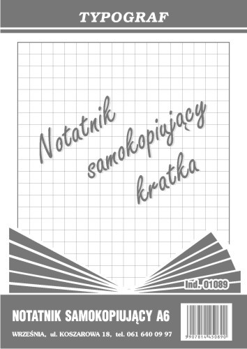 Druk notatnik samokopiujący kratka A6 | biuroweokazje.pl | Zamów taniej!