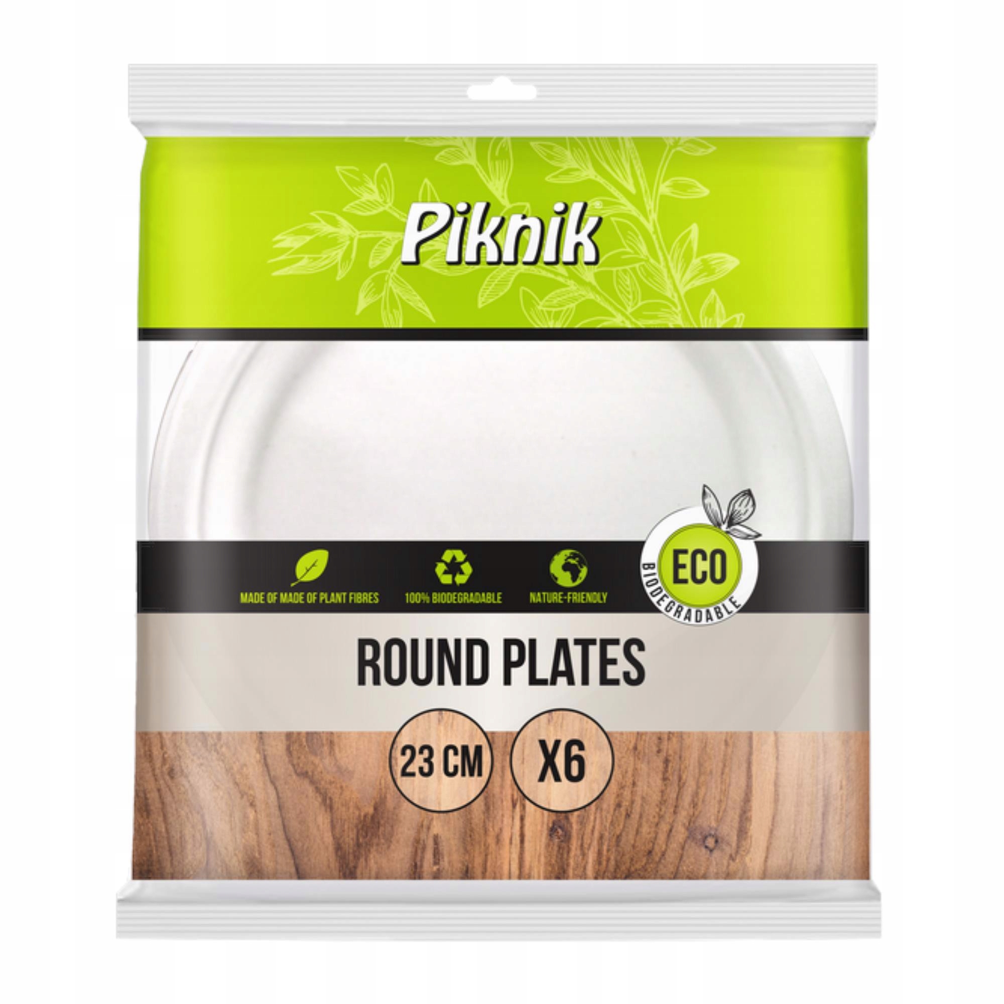 Talerz z trzciny cukrowej okrągły duży 23 cm Piknik zestaw 6 sztuk. | biuroweokazje.pl | Kup już teraz!