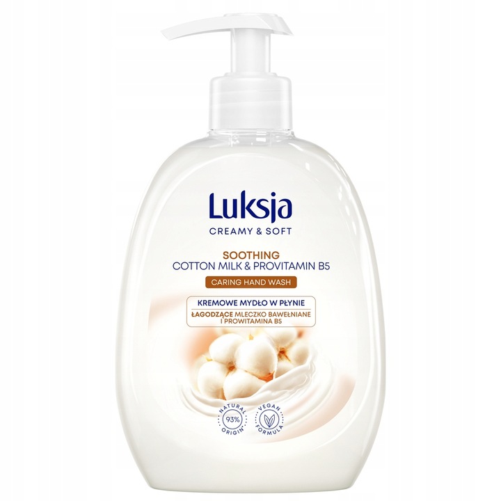 Mydło w płynie Luksja mleczko bawełniane i prowitamina B5 500 ml | biuroweokazje.pl | Kup wyjątkowo!