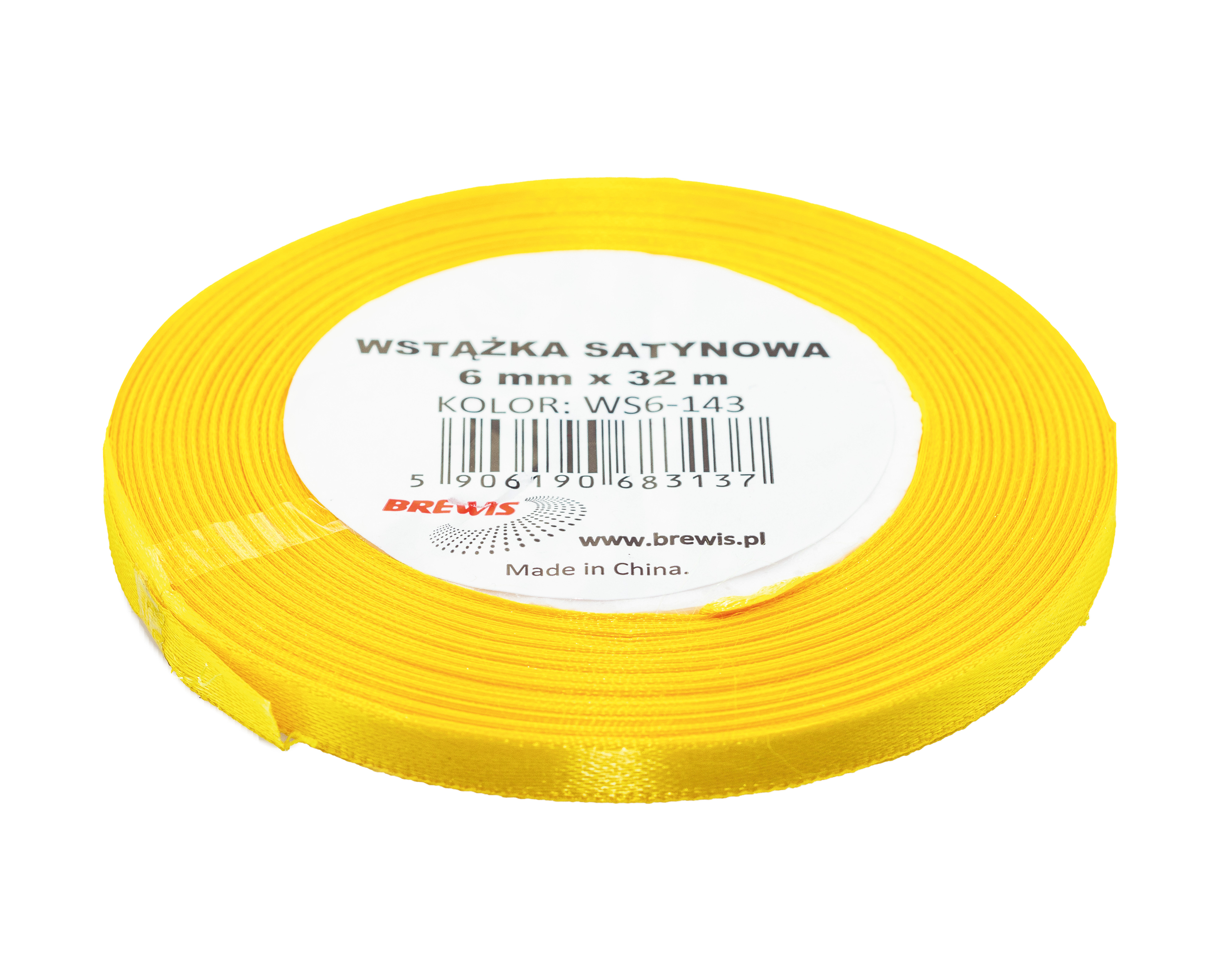 Wstążka Brewis satynowa 6 mm 32 m jasno-żółty | biuroweokazje.pl | Wybierz i kup!