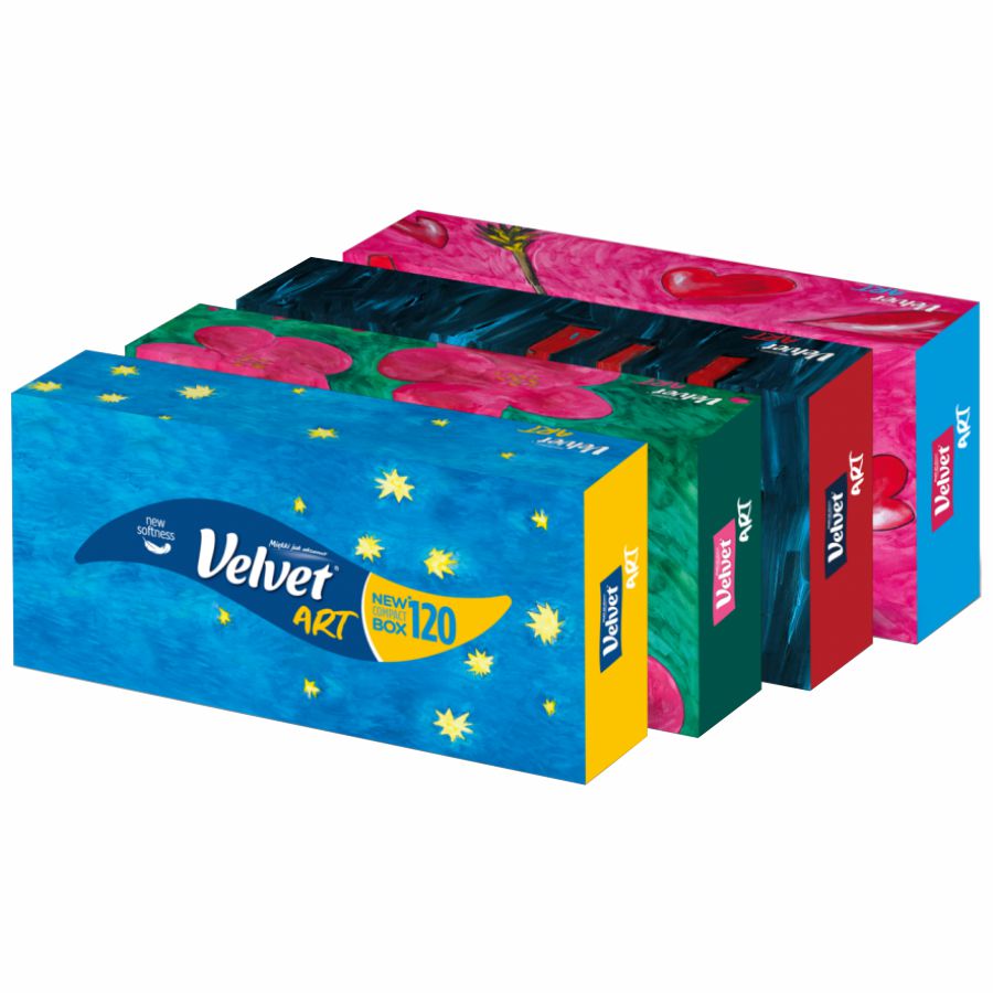 Chusteczki w kartoniku Velvet celulozowe 3w 120szt | biuroweokazje.pl | Skorzystaj z topowej oferty