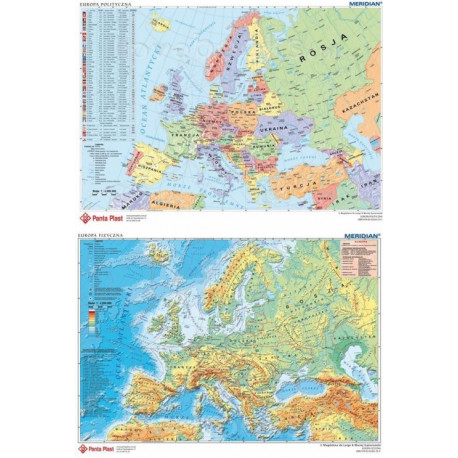 Podkładka na biurko z mapą dwustronną europy | biuroweokazje.pl | Odbierz szybko!