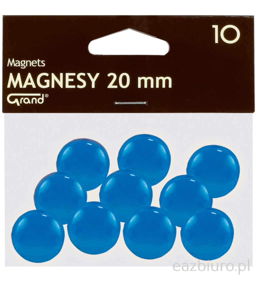 Magnes 20 mm Grand niebieski zestaw 10 sztuk | biuroweokazje.pl | Skorzystaj dziś!