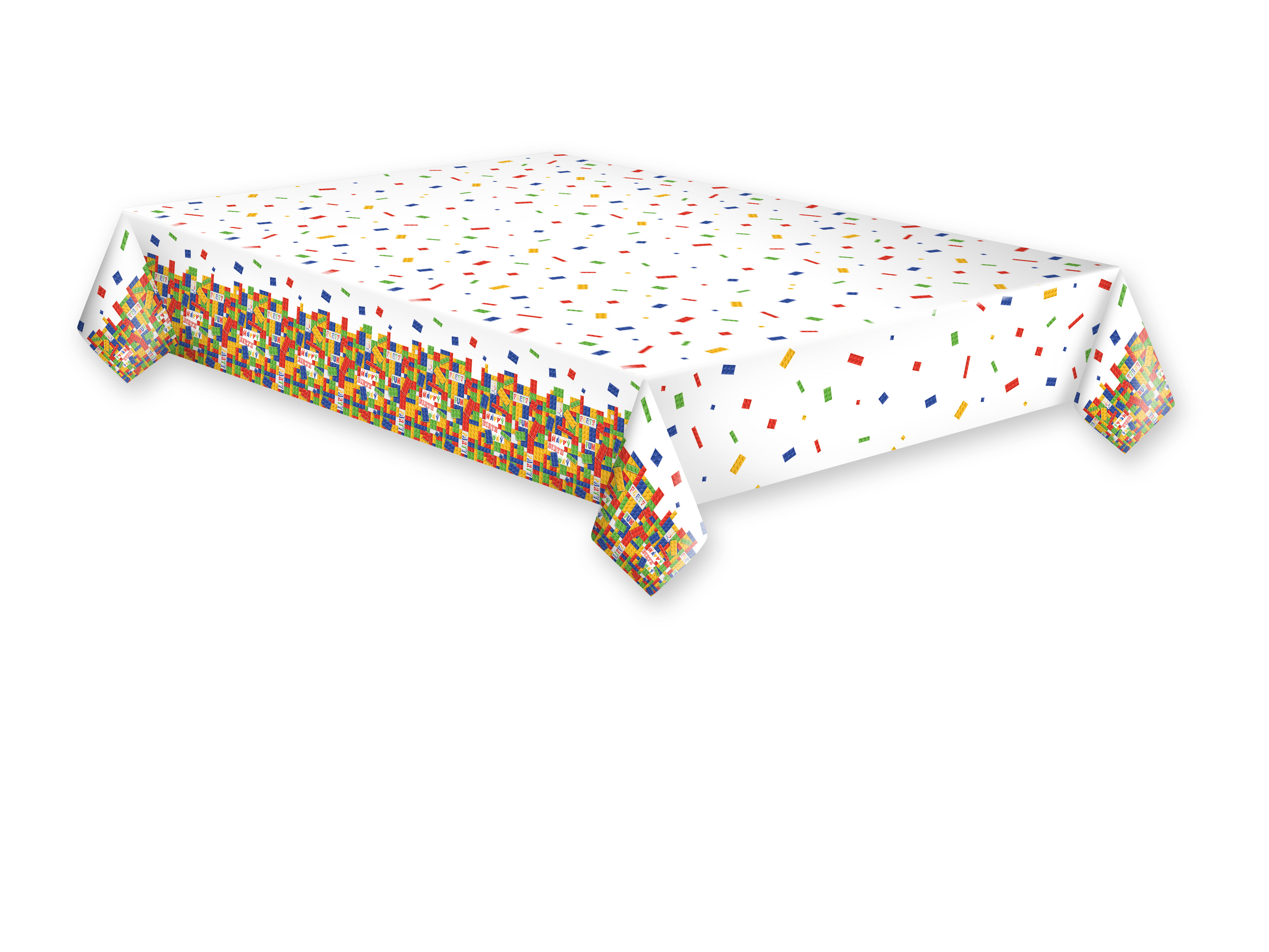 Obrus papierowy Building Blocks Birthday zestaw 1 sztuk. 120 x 180 48 [g/m2] | biuroweokazje.pl | Zamów wygodnie!