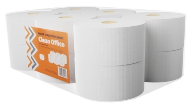Papier toaletowy jumbo eco-white Clean Office 12 rolek | biuroweokazje.pl | Odbierz szybko!