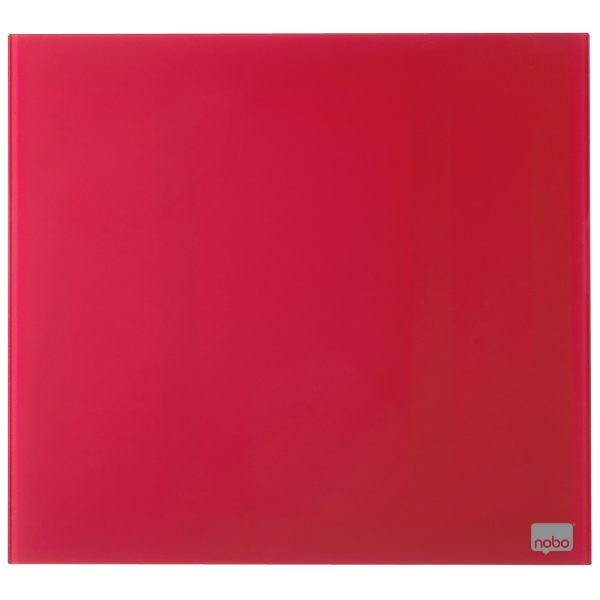 Szklana tabliczka suchościeralna Nobo, 450 x 450 mm (opakowanie detaliczne) kolor czerwony | biuroweokazje.pl | Kup online!