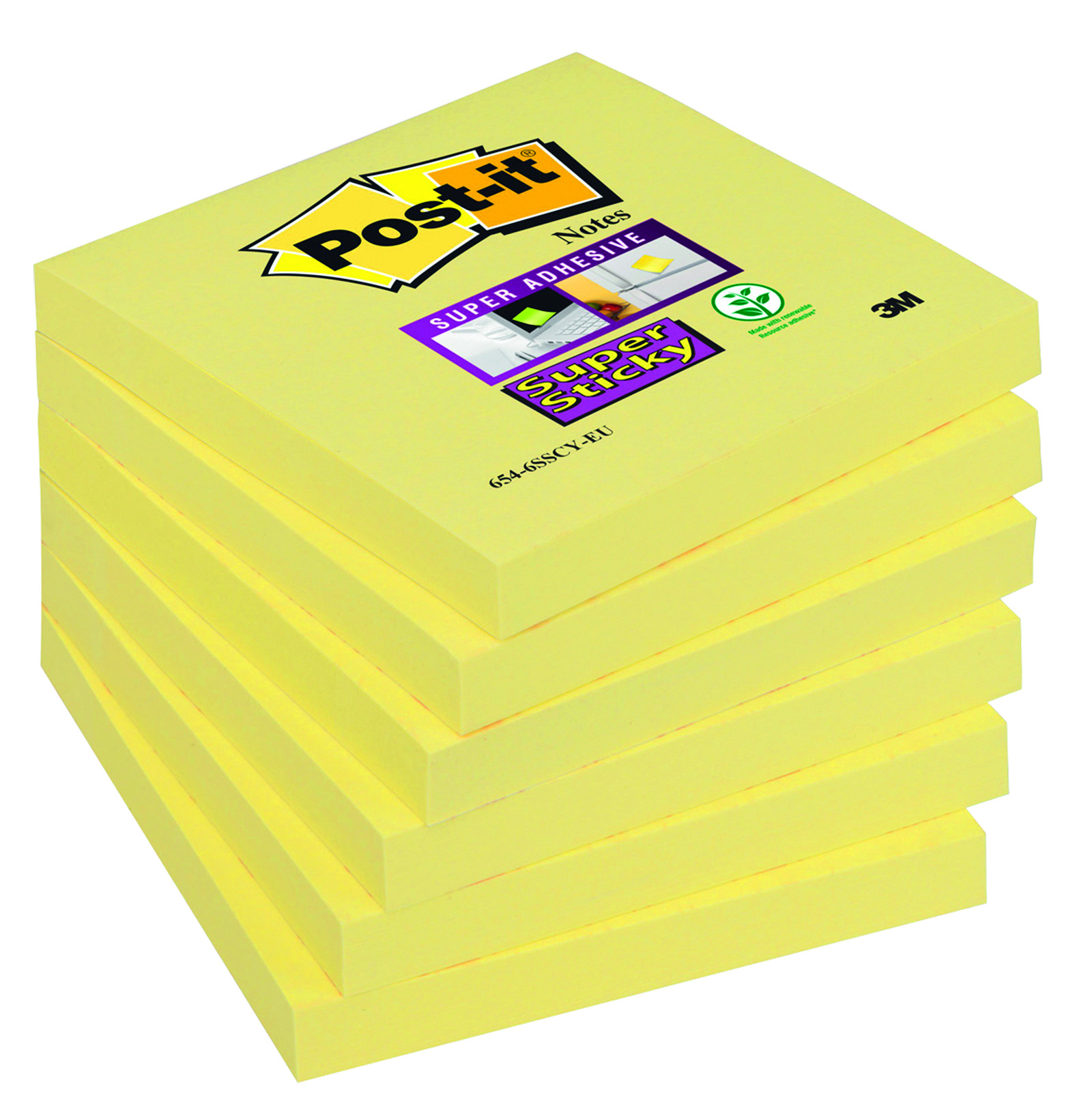 Bloczek samoprzylepny Post-it super sticky (654-6sscy-eu) 76 x 76 mm żółty 90 kartek | biuroweokazje.pl | Zamów od ręki!