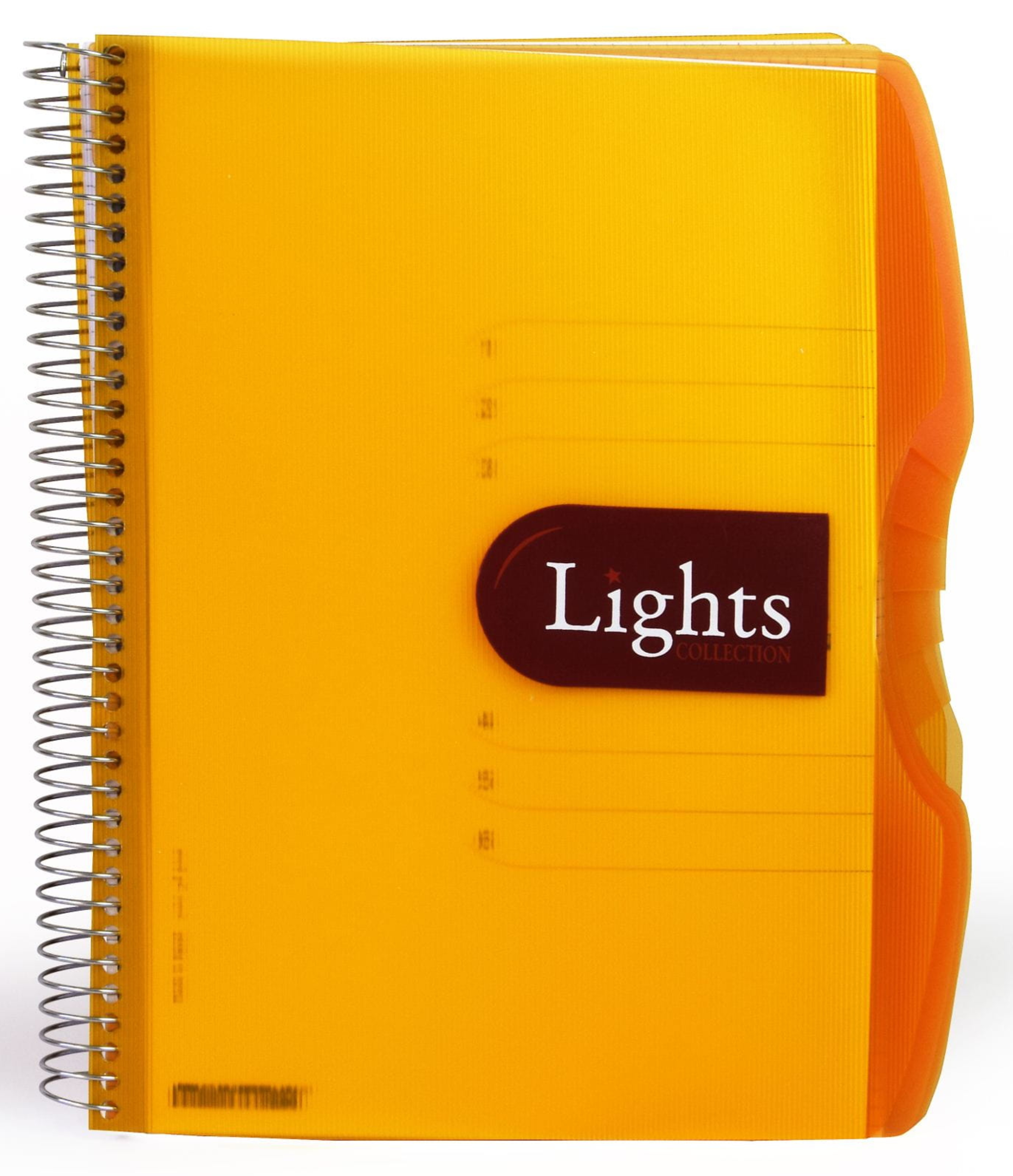 Kołonotatnik lights, format A5, 150 kartek 80 g/m2, przekładki 5x30, linie, pomarańczowy | biuroweokazje.pl | Kup bez ryzyka!