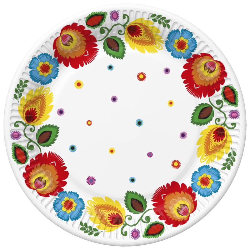 Talerzyki papierowe Łowicz Colourful Cutout zestaw 8 sztuk. O 18 250 [g m2] | biuroweokazje.pl | Sprawdź cenę!